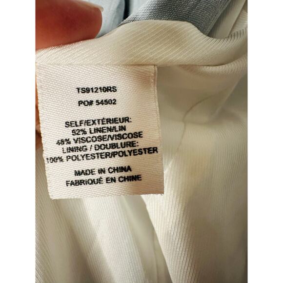 DEREK LAM 10 CROSBY Blue Striped Colors One Button Front Blazer Coat Size 6 - Picture 8 of 12